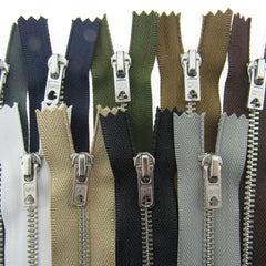 Metal closed end trouser zips