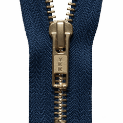Metal open end brass coat zipper