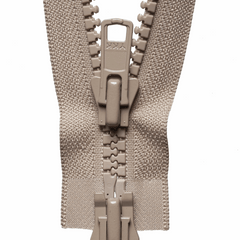 YKK 2 way zip in beige with plastic teeth