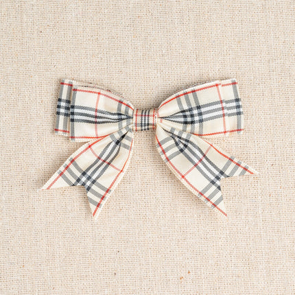 Tartan Christmas Double Bows - Ribbon Bows with Tails - 8cm - 4 Cols - 3 x Bows - ThreadandTrimmings