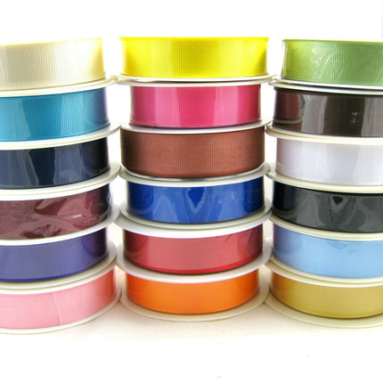 Grosgrain Ribbon Ribbed Fabric Trim Edge Tape Bow Making 22 Colours 5 Size 3m