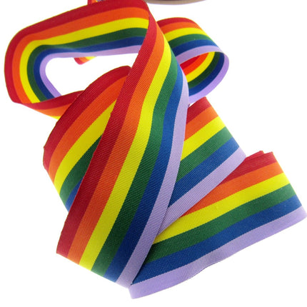 Rainbow Ribbon Gay Pride LGBTQ Festival Celebration 50m Roll 10mm 25mm 35mm Bulk