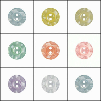 Round Baby Fruit Gum Buttons Dished Edge 2 Hole Sewing Fasteners Pack