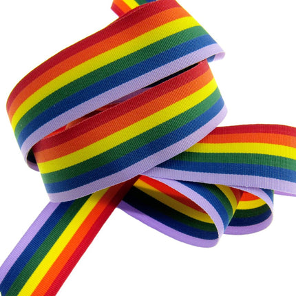 Rainbow Ribbon Gay Pride LGBTQ Festival Celebration 50m Roll 10mm 25mm 35mm Bulk