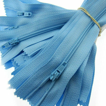 Nylon Closed End Trebla Zips 10 Pack Brights Neutrals Dresses Skirts Crafts - ThreadandTrimmings