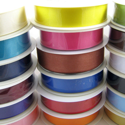 Grosgrain Ribbon Ribbed Fabric Trim Edge Tape Bow Making 22 Colours 5 Size 3m