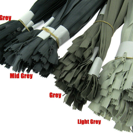 5 Pack Nylon Closed End Trebla Zips 3mm Dark Neutrals Cushion Fasteners