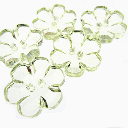 Daisy Flower Shaped Crystal Clear Buttons Cutout Petalled Sewing Craft 10-20mm