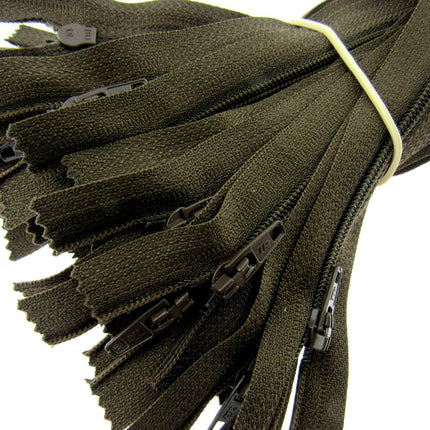 5 Pack Nylon Closed End Trebla Zips 3mm Dark Neutrals Cushion Fasteners