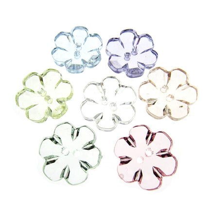 Daisy Flower Shaped Crystal Clear Buttons Cutout Petalled Sewing Craft 10-20mm