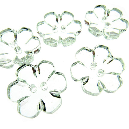 Daisy Flower Shaped Crystal Clear Buttons Cutout Petalled Sewing Craft 10-20mm