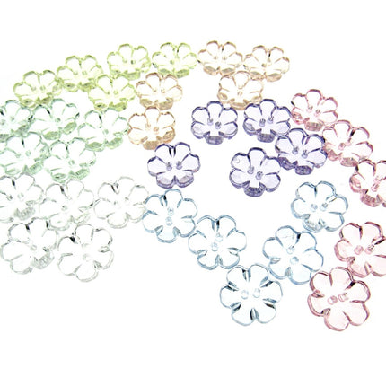 Daisy Flower Shaped Crystal Clear Buttons Cutout Petalled Sewing Craft 10-20mm