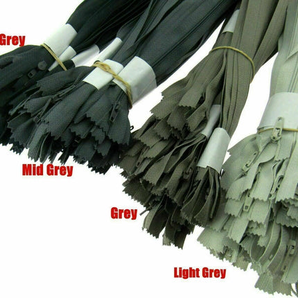 Nylon Closed End Trebla Zips 10 Pack Brights Neutrals Dresses Skirts Crafts - ThreadandTrimmings