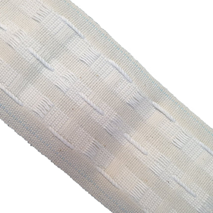 Cream Cotton Mix Curtain Header Pencil Pleat Tape 3 inch / 75mm Wide 50m Roll - ThreadandTrimmings