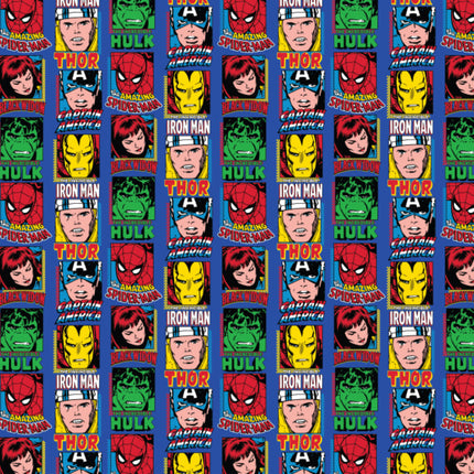 Cotton Fabric with Marvel Comic Characters - Hulk/Thor/Iron Man - 100% Cotton
