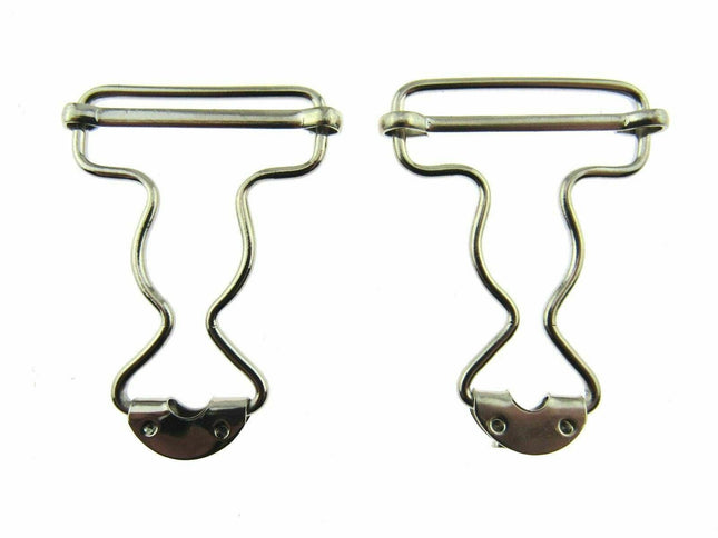 Dungaree Wire Clip For Painters Overalls in Silver or Antique Brass 38mm CX66 - ThreadandTrimmings