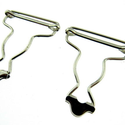 Dungaree Wire Clip For Painters Overalls in Silver or Antique Brass 38mm CX66 - ThreadandTrimmings