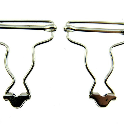 Dungaree Wire Clip For Painters Overalls in Silver or Antique Brass 38mm CX66 - ThreadandTrimmings