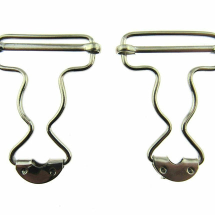 Dungaree Wire Clip For Painters Overalls in Silver or Antique Brass 38mm CX66 - ThreadandTrimmings