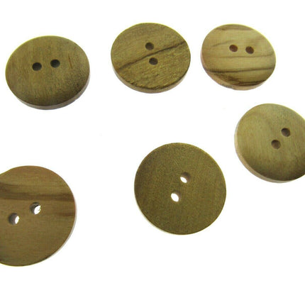 Round Wooden Domed Buttons Made From Olive Trees - CW6 - 5 Sizes - ThreadandTrimmings