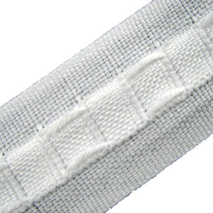 Curtain Header Tape - White Polyester Pencil Pleat Tape -25mm (1") Wide CT25100P - ThreadandTrimmings