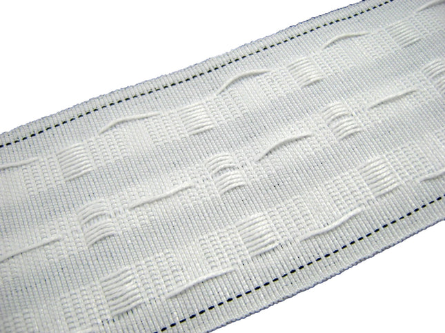 White Curtain Heading Corded Pocket Pencil Pleat Tape - 75mm (3") Wide - CT75P - ThreadandTrimmings