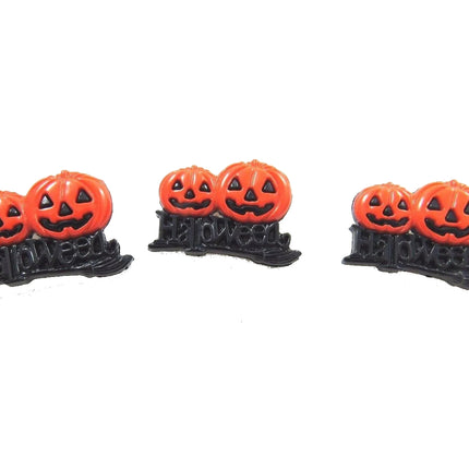 Halloween Pumpkin & Scary Twin Buttons - 6pcs - 25mm with Shank NO345