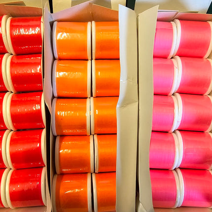 Polyester Sewing Thread Flo Red, Orange & Pink - 35 x 100m Reels - ThreadandTrimmings