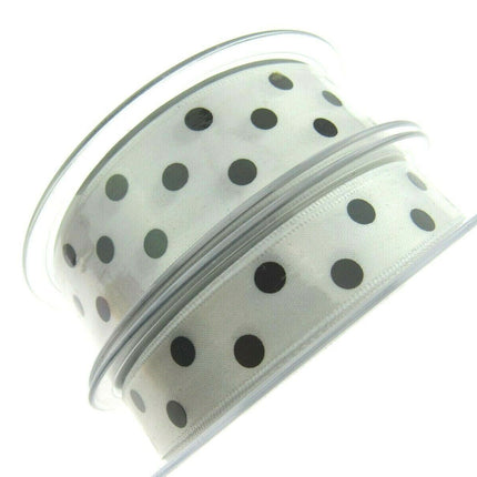 Spotty Satin Polka Dot Ribbon by Berrisford's From The Essentials Range - 15mm - ThreadandTrimmings