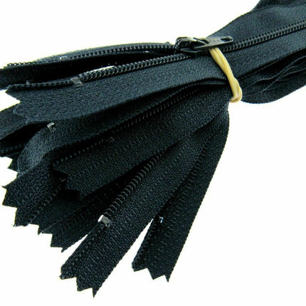 YKK Nylon Closed End Autolock Skirt Zips- 5 x Zips Per Pack - Size 8", 9" or 10" - ThreadandTrimmings