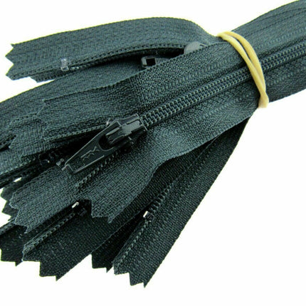 YKK Nylon Closed End Autolock Skirt Zips- 5 x Zips Per Pack - Size 8", 9" or 10" - ThreadandTrimmings