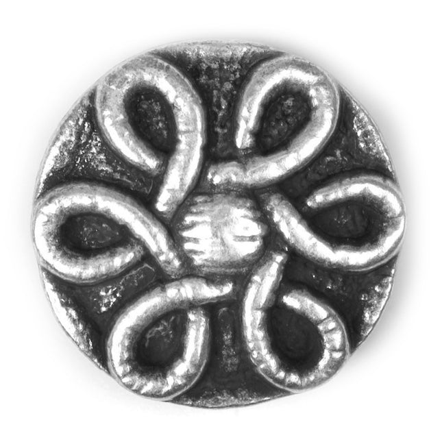 Round Metal Shank Button with Celtic Loop Design x 5pcs 20mm & 25mm - ThreadandTrimmings