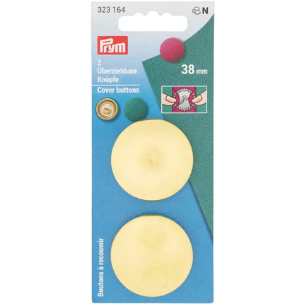 Metal Self Cover Buttons by Prym in Hang Sell Cards - 11mm / 15mm / 19mm / 23mm - ThreadandTrimmings