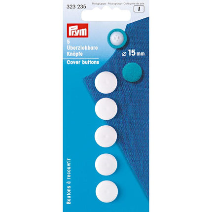 Plastic Self Cover Buttons Prym Hang Sell Cards -11mm 15mm 19mm 22mm 29mm - ThreadandTrimmings