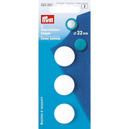 Plastic Self Cover Buttons Prym Hang Sell Cards -11mm 15mm 19mm 22mm 29mm - ThreadandTrimmings