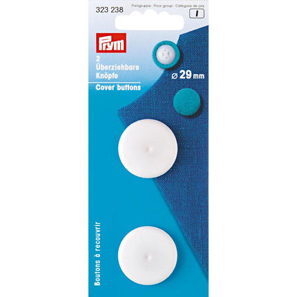 Plastic Self Cover Buttons Prym Hang Sell Cards -11mm 15mm 19mm 22mm 29mm - ThreadandTrimmings