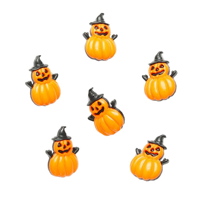 Halloween Pumpkin & Witch Buttons – 25mm with Shank 609540 - ThreadandTrimmings