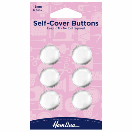 Self Cover Buttons by Hemline Brass Metal - Easy to Fit - 6 Sizes 11mm - 38mm - ThreadandTrimmings