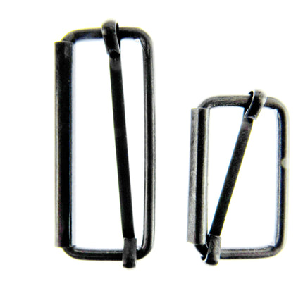 Adjustable Metal Slider Bars for Bag Making Webbing Straps - 2 Sizes / 3 Colours - ThreadandTrimmings