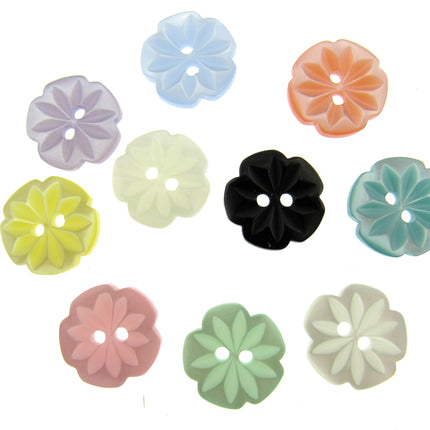 Round Daisy Flower Cut Polyester Buttons 2 Hole Sewing Craft 13 15 18mm CP8 Pack