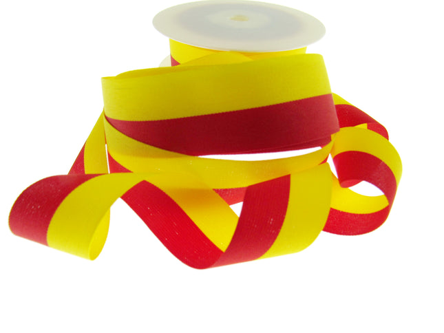 Red and Yellow Spanish National Patriotic Colour Ribbon Red Yellow Spain Espania - ThreadandTrimmings