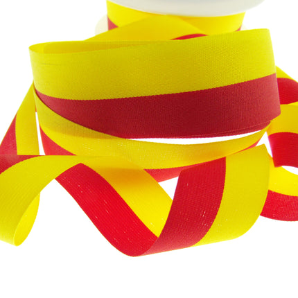 Red and Yellow Spanish National Patriotic Colour Ribbon Red Yellow Spain Espania - ThreadandTrimmings