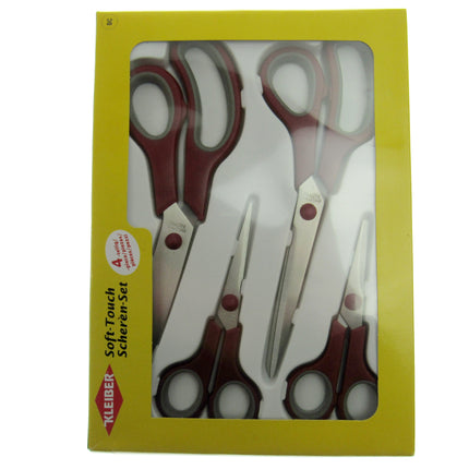 Scissor Set Suitable for Left or Right Handers - Kleiber Soft Touch 4-Piece Set - ThreadandTrimmings