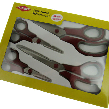 Scissor Set Suitable for Left or Right Handers - Kleiber Soft Touch 4-Piece Set - ThreadandTrimmings