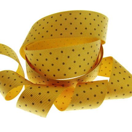 Polka Dot Grosgrain Ribbon Spotty Ribbon 12 Great Colours 22mm Wide 53759 - ThreadandTrimmings