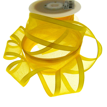 Organza Chiffon Ribbon with Double Sided Satin Edge x 5m - Wedding Ribbon - ThreadandTrimmings