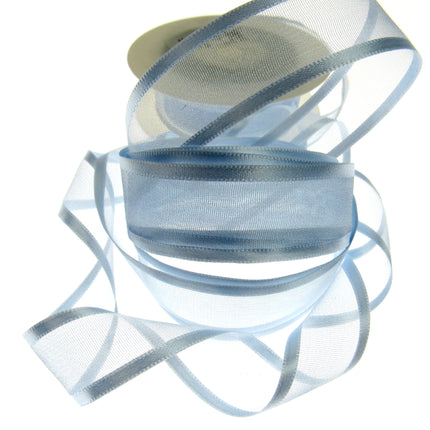 Organza Chiffon Ribbon with Double Sided Satin Edge x 5m - Wedding Ribbon - ThreadandTrimmings