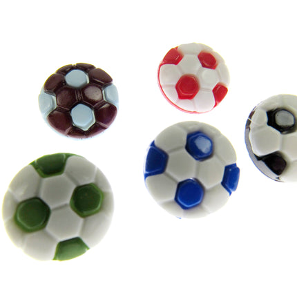 Round Football Soccer Sports Buttons Celtic Blues Villa Albion Arsenal 13mm - ThreadandTrimmings