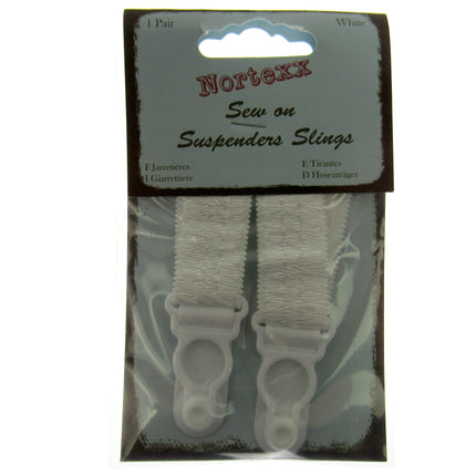 Sew On Suspender Slings in Black or White - Price for a Pair - 18mm - NSS - ThreadandTrimmings