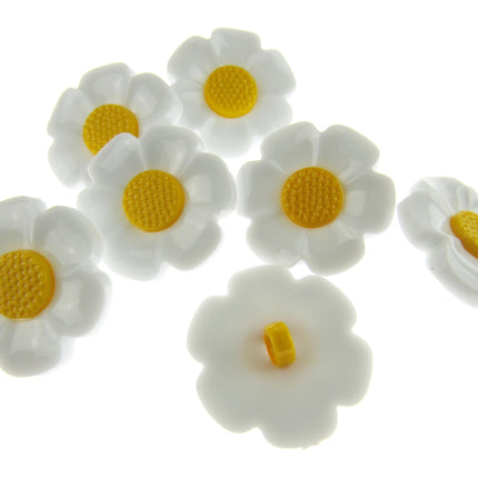 Round Flower Buttons Daisy Poppy Forget Me Not & Sunflower Buttons 18mm/21mm - ThreadandTrimmings